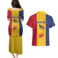 Personalized Chad Couples Matching Puletasi and Hawaiian Shirt Coat Of Arms - Flag Style - Wonder Print Shop