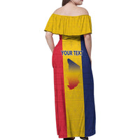 Personalized Chad Family Matching Off Shoulder Maxi Dress and Hawaiian Shirt Coat Of Arms - Flag Style - Wonder Print Shop