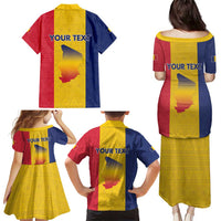 Personalized Chad Family Matching Puletasi and Hawaiian Shirt Coat Of Arms - Flag Style - Wonder Print Shop