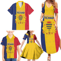 Personalized Chad Family Matching Summer Maxi Dress and Hawaiian Shirt Coat Of Arms - Flag Style - Wonder Print Shop