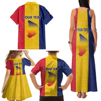 Personalized Chad Family Matching Tank Maxi Dress and Hawaiian Shirt Coat Of Arms - Flag Style - Wonder Print Shop