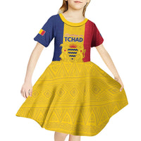 Personalized Chad Kid Short Sleeve Dress Coat Of Arms - Flag Style - Wonder Print Shop