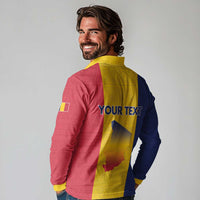 Personalized Chad Long Sleeve Polo Shirt Coat Of Arms - Flag Style - Wonder Print Shop