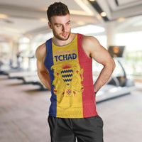Personalized Chad Men Tank Top Coat Of Arms - Flag Style - Wonder Print Shop