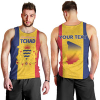 Personalized Chad Men Tank Top Coat Of Arms - Flag Style - Wonder Print Shop