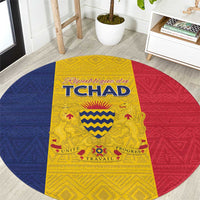 Chad Round Carpet Coat Of Arms - Flag Style - Wonder Print Shop