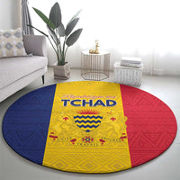 Chad Round Carpet Coat Of Arms - Flag Style - Wonder Print Shop