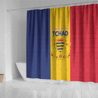 Chad Shower Curtain Coat Of Arms - Flag Style - Wonder Print Shop