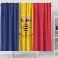 Chad Shower Curtain Coat Of Arms - Flag Style - Wonder Print Shop