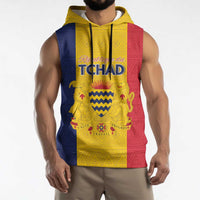 Personalized Chad Sleeveless Hoodie Coat Of Arms - Flag Style - Wonder Print Shop
