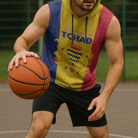 Personalized Chad Sleeveless Hoodie Coat Of Arms - Flag Style - Wonder Print Shop