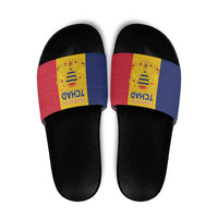 Chad Slide Sandals Coat Of Arms - Flag Style - Wonder Print Shop