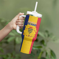 Personalized Chad Tumbler With Handle Coat Of Arms - Flag Style - Wonder Print Shop