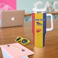 Personalized Chad Tumbler With Handle Coat Of Arms - Flag Style - Wonder Print Shop