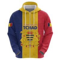 Personalized Chad Zip Hoodie Coat Of Arms - Flag Style - Wonder Print Shop