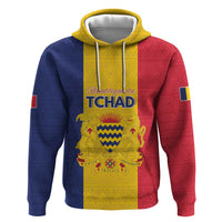 Personalized Chad Zip Hoodie Coat Of Arms - Flag Style - Wonder Print Shop