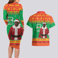 Burkina Faso Christmas Couples Matching Long Sleeve Bodycon Dress and Hawaiian Shirt I Stand With Traore - Wonder Print Shop