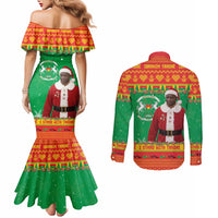 Burkina Faso Christmas Couples Matching Mermaid Dress and Long Sleeve Button Shirt I Stand With Traore - Wonder Print Shop