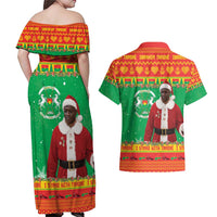 Burkina Faso Christmas Couples Matching Off Shoulder Maxi Dress and Hawaiian Shirt I Stand With Traore - Wonder Print Shop
