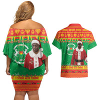 Burkina Faso Christmas Couples Matching Off Shoulder Short Dress and Hawaiian Shirt I Stand With Traore - Wonder Print Shop