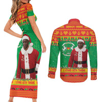 Burkina Faso Christmas Couples Matching Short Sleeve Bodycon Dress and Long Sleeve Button Shirt I Stand With Traore - Wonder Print Shop