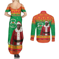 Burkina Faso Christmas Couples Matching Summer Maxi Dress and Long Sleeve Button Shirt I Stand With Traore - Wonder Print Shop