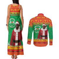 Burkina Faso Christmas Couples Matching Tank Maxi Dress and Long Sleeve Button Shirt I Stand With Traore - Wonder Print Shop