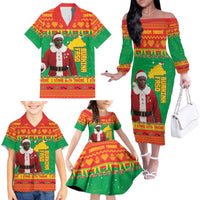 Burkina Faso Christmas Family Matching Off The Shoulder Long Sleeve Dress and Hawaiian Shirt I Stand With Traore - Wonder Print Shop
