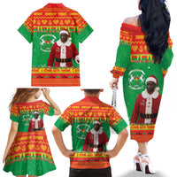 Burkina Faso Christmas Family Matching Off The Shoulder Long Sleeve Dress and Hawaiian Shirt I Stand With Traore - Wonder Print Shop