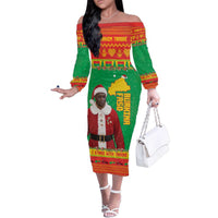 Burkina Faso Christmas Family Matching Off The Shoulder Long Sleeve Dress and Hawaiian Shirt I Stand With Traore - Wonder Print Shop