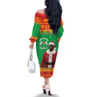 Burkina Faso Christmas Family Matching Off The Shoulder Long Sleeve Dress and Hawaiian Shirt I Stand With Traore - Wonder Print Shop