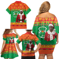 Burkina Faso Christmas Family Matching Off Shoulder Short Dress and Hawaiian Shirt I Stand With Traore - Wonder Print Shop