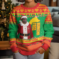 Burkina Faso Christmas Kid Ugly Christmas Sweater I Stand With Traore - Wonder Print Shop