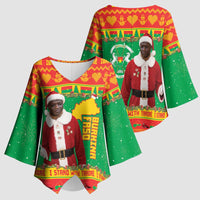 Burkina Faso Christmas Kimono Sleeve Blouse I Stand With Traore - Wonder Print Shop