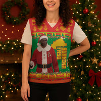 Burkina Faso Christmas Knitted V-Neck Vest I Stand With Traore - Wonder Print Shop
