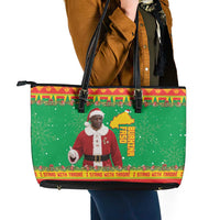 Burkina Faso Christmas Leather Tote Bag I Stand With Traore - Wonder Print Shop