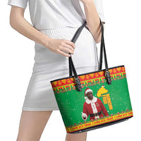 Burkina Faso Christmas Leather Tote Bag I Stand With Traore - Wonder Print Shop