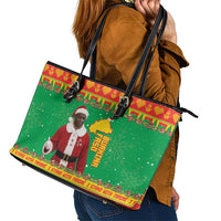 Burkina Faso Christmas Leather Tote Bag I Stand With Traore - Wonder Print Shop
