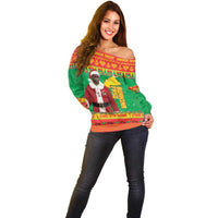 Burkina Faso Christmas Off Shoulder Sweater I Stand With Traore - Wonder Print Shop