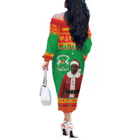 Burkina Faso Christmas Off The Shoulder Long Sleeve Dress I Stand With Traore - Wonder Print Shop