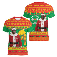 Burkina Faso Christmas Women V-Neck T-Shirt I Stand With Traore - Wonder Print Shop