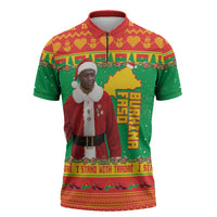 Burkina Faso Christmas Zipper Polo Shirt I Stand With Traore - Wonder Print Shop