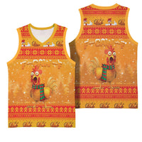 Funny Christmas F Caw F Chicken Basketball Jersey Merry Craw Mas - Wonder Print Shop