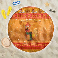 Funny Christmas F Caw F Chicken Beach Blanket Merry Craw Mas - Wonder Print Shop