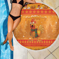 Funny Christmas F Caw F Chicken Beach Blanket Merry Craw Mas - Wonder Print Shop