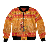 Funny Christmas F Caw F Chicken Bomber Jacket Merry Craw Mas - Wonder Print Shop