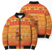 Funny Christmas F Caw F Chicken Bomber Puffer Jacket Merry Craw Mas - Wonder Print Shop