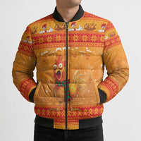 Funny Christmas F Caw F Chicken Bomber Puffer Jacket Merry Craw Mas - Wonder Print Shop