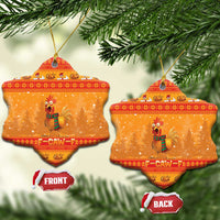 Funny Christmas F Caw F Chicken Ceramic Ornament Merry Craw Mas - Wonder Print Shop