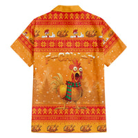 Funny Christmas F Caw F Chicken Family Matching Off The Shoulder Long Sleeve Dress and Hawaiian Shirt Merry Craw Mas - Wonder Print Shop